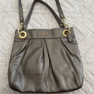 Coach Metallic Taupe Shoulder Bag